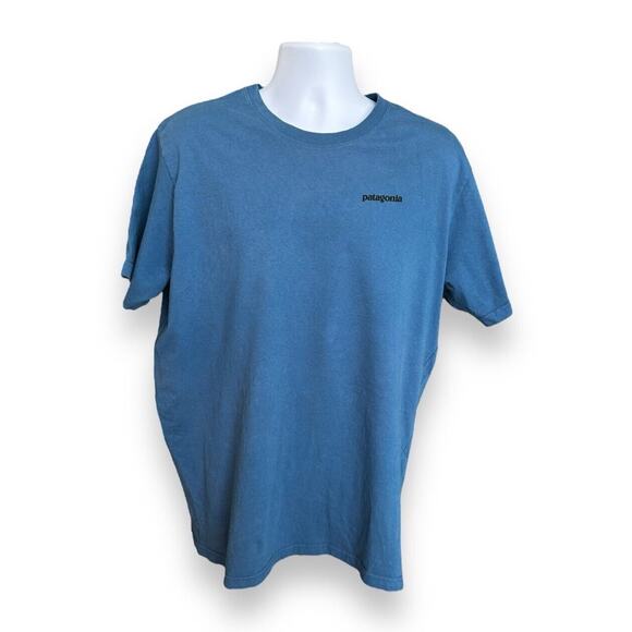 Patagonia Men's Organic Cotton Logo T-Shirt XL Blue - Picture 1 of 7